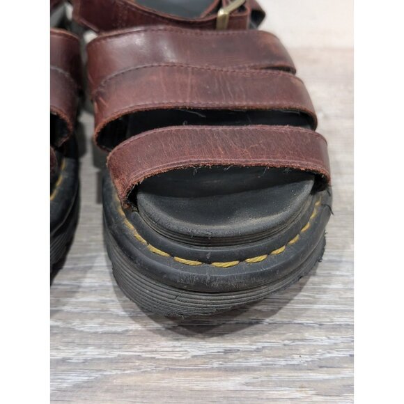 Dr Doc Martens Vegan Blaire Sandals Womens 5 EU 36 Brown Chunky Bouncing Sole - Picture 3 of 16